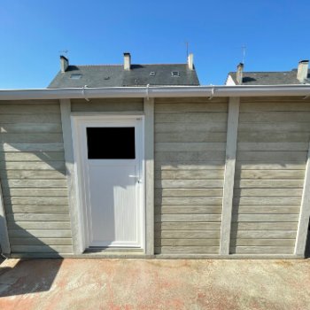 Abri de jardin en béton aspect bois 1 pente